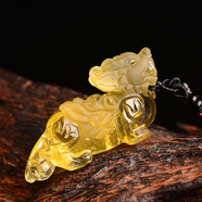 慈靈閣立體款 黃水晶貔貅吊墜貔貅項(xiàng)鏈飾品水晶男女款