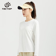 探拓（TECTOP） 速干T恤情侶戶外長袖圓領(lǐng)速干衣輕薄透氣簡約男純色上衣團購定制 DAJB623030白色-女款 2XL