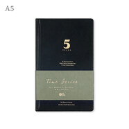時(shí)間系列十年五年三年一年日記本一問(wèn)自由書(shū)365天計劃本手賬本日程本精裝本記事本文具筆記本 五年：深夜黑 192張 A5