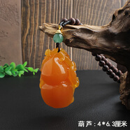 PURE GIRL 復古老蜜蠟吊墜項鏈 平安扣二代合成蜜蠟葫蘆長(cháng)款 毛衣鏈民族風(fēng) 深藍色