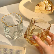 皇家洛克ins玻璃杯高顏值家用防燙喝水杯辦公室咖啡杯果汁杯  【顏色隨機】扭曲杯2個