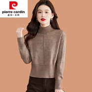 皮爾卡丹高領(lǐng)羊毛衫女秋冬小個子毛衣2024新款洋氣時尚高腰短款羊毛針織衫 駝色 M