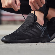 阿迪達斯 （adidas）休閑鞋男鞋秋季新款運動(dòng)鞋網(wǎng)面透氣輕便減震低幫跑步鞋F36331 F36333黑武士 43