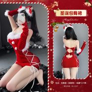 曼煙 圣誕裝情趣內(nèi)衣女誘惑兔女郎制服性感毛絨圣誕套裝SD 圣誕包臀裙+圣誕襪