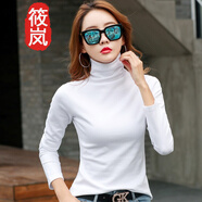 筱嵐高領(lǐng)打底衫女秋冬2025內(nèi)搭女式長袖修身磨毛加厚上衣純色棉堆堆領(lǐng) 白色 M
