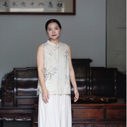 如素慢衣復(fù)古亞麻小碎花背心36215 小碎花 M 80-115斤