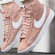 耐克（NIKE）新款男女鞋 Blazer Mid 麂皮 男子女子高幫運動休閑鞋板鞋 AV9376-602復古時尚粉色 40