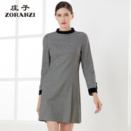 ZORANZI 莊子女裝春秋中長款連衣裙女士立領長袖裙子百搭修身裙WDM32121 150 XL 170/92A
