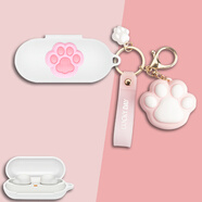 舟泰光適用SONY索尼WF-C500保護套真無(wú)線(xiàn)藍牙耳機保護殼wfc500卡通創(chuàng  )意軟殼索尼c500保護軟殼 白色殼+貓爪圖案+粉色貓爪 索尼WF-C500