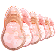 晨光（M&G） 文具樂(lè )桃派對熊貓本味修正帶系列20M可愛(ài)學(xué)生用迷你修正錯題修改帶實(shí)惠裝少女初中生ACT52320 樂(lè )桃系列 6卡 (ACT52320）