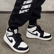 耐克（NIKE）潮品男鞋Air Jordan1 Mid AJ1戰(zhàn)靴舒適籃球鞋 DH6933-100 AJ1 黑白鉆石熊貓 41