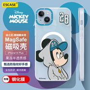 ESCASE 蘋果14plus手機(jī)殼磁吸iPhone14plus保護(hù)套MagSafe充電防摔男女半透漸變磨砂防指紋迪士尼棒球米奇