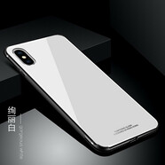 倍蓓思 蘋果x手機殼iPhone xs max保護套xr玻璃殼蘋果8/6plus TPU軟邊防滑防摔 【絢麗白】玻璃殼 蘋果XS