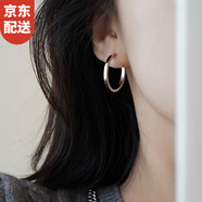 曉色 法式素圈耳環(huán)2025年新款潮耳釘小眾設(shè)計(jì)圓圈耳環(huán)耳扣女高級(jí)輕奢 法式圓圈耳環(huán)-銀色E2359