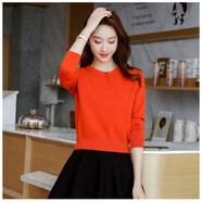 匯詩(shī)尚【商場(chǎng)同款】女裝緊身毛衣低領(lǐng)短款加厚高腰小款女秋冬顯瘦針織衫 桔色 L