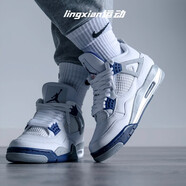 耐克（NIKE）男鞋女鞋 Air Jordan 4 AJ4 白奧利奧小白鞋運動鞋休閑籃球鞋板鞋 DH6927-140/408452-140午夜白藍 36.5