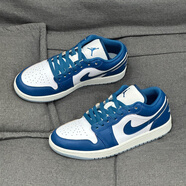 耐克（NIKE）air jordan 1 Low耐克男鞋女鞋冬季新款aj1低幫板鞋運動(dòng)籃球鞋 FN5214-141/FN9137-141 藍白 35.5 【GS】