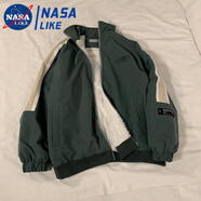NASALIKE立領(lǐng)羊羔毛情侶外套男棉衣羽絨棉服男冬季痞帥加厚潮牌服痞帥炸街 my06綠色 L (關(guān)注店鋪禮品)