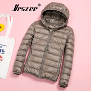 VRSZEE輕奢品牌輕薄羽絨服女短款連帽25秋冬季新款修身輕便韓版時尚外套 駝色【連帽】 2XL