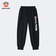 大嘴猴（paul frank）童裝長褲2025款兒童衛(wèi)褲男女童休閑運動褲時尚卡通印花舒適長褲 黑色 90
