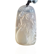 左傳珠寶 雙貔貅吊墜冰種玉髓瑪瑙項鏈男款時(shí)尚玉墜掛件 布袋笑佛玉髓吊墜（贈繩子）