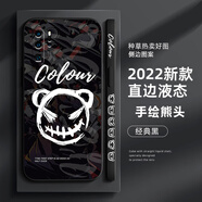 萌鉆 適用華為P30手機殼P30Pro新款海賊王鏡頭全包防摔直角邊液態(tài)軟殼保護套路飛高級感潮男女卡通 華為P30Pro  經(jīng)典黑-手繪熊頭磨砂+膜
