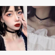 禾娘復(fù)古風(fēng)巴洛克雕花愛心項鏈鎖骨鏈頸帶choker少女氣質(zhì)項圈 巴洛克珍珠+黑色天使項圈*2條