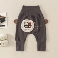 哈利城堡男童寶寶屁屁褲秋冬裝兒童嬰兒褲女寶寶PP褲休閑哈倫褲高腰護肚褲 2328款灰色 73碼