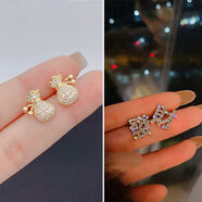 念芙 小眾設計感錢(qián)袋耳釘個(gè)性時(shí)尚耳飾可愛(ài)小巧簡(jiǎn)約女耳飾潮流520禮物 錢(qián)袋耳釘+滿(mǎn)鉆發(fā)財