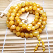 入古天然黃玉108顆多圈佛珠手鏈男款女款民族風(fēng)個(gè)性飾品念珠手串項鏈 10MM108顆+三通佛頭 周長(cháng)約101C
