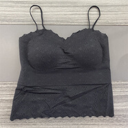 歐洲站夏季新款歐貨女裝蕾絲吊帶背心內搭修身顯瘦打底上衣潮美背 黑色 均碼【建議85-120斤】