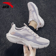 安踏女鞋跑步鞋秋冬季新款網(wǎng)面透氣跑鞋休閑舒適輕便戶(hù)外女子運動(dòng)鞋 藕灰7705 39