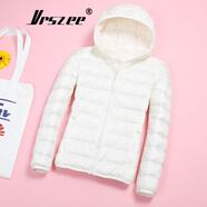 VRSZEE高端品牌輕薄羽絨服女短款連帽25秋冬季新款修身輕便韓版時(shí)尚外套 奶白色【連帽】 2XL