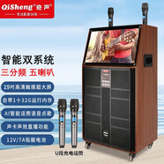奇聲（QISHENG）廣場舞音響帶觸摸顯示屏家用點歌視頻機(jī)三分頻5喇叭拉桿音箱