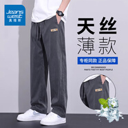 真維斯（Jeanswest）2025薄款休閑褲男士夏季萊賽爾寬松直筒褲簡約透氣涼感男士長褲子 摩登灰 XL