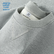 JEANSWEST LIFE真維斯無(wú)帽衛(wèi)衣男春秋季寬松打底外套倒三角設(shè)計(jì)重磅圓領(lǐng)上衣男