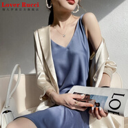 LOVER RUCCI高級(jí)感醋酸真絲緞吊帶連衣裙女春夏中長(zhǎng)a字打底裙內(nèi)搭夏傘裙大擺 灰色粗肩款 S
