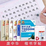龐中華硬筆字帖楷書龐中華鋼筆臨摹書法套裝唐詩宋詞成年練字中學(xué)生高中生男成人大學(xué)生漂亮女生字體正楷基礎(chǔ)入門速成描紅臨摹練字帖 全套6本【楷書】送練字本+筆
