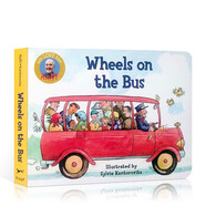 英文原版經(jīng)典兒歌童謠 wheels on the bus 公車上的輪子廖彩杏書單推薦啟蒙紙板書送音頻