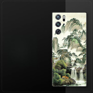 億色師適用紅魔9spro手機殼散熱自帶防塵網(wǎng)中國風(fēng)硅膠花鳥(niǎo)水彩畫(huà)不開(kāi)孔保護套文藝防摔白 經(jīng)典黑【6云霧山水】+膜 紅魔9pro