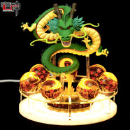 宅神七龍珠球 孫悟空召喚神龍道具全套龍珠模型手辦公仔擺件動(dòng)漫周邊 神龍+4.5龍珠+展示架【遙控版】