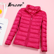 VRSZEE高端品牌輕薄羽絨服女短款連帽25秋冬季新款修身輕便韓版時(shí)尚外套 玫紅色【立】 2XL