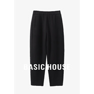 Basic House/百家好加厚加絨休閑褲女秋冬香蕉褲奶奶褲保暖百搭寬松顯瘦新款 黑色 XL 120-130斤