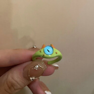 搞怪組合黑貓小怪獸戒指大眼仔甜酷卡通可愛(ài)閨蜜情侶指環(huán)禮物飾品 綠色小怪獸 開(kāi)口可調節 0個(gè)