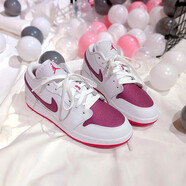耐克（NIKE）女子Air Jordan 1 Low GS低幫AJ1潮流緩震耐磨籃球鞋 554723-161粉紫白情人節(jié) 35.5