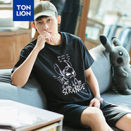 唐獅（TonLion）春夏新款T恤  男短袖T恤 A款/男款/黑色 S