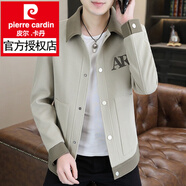 皮爾卡丹（pierre cardin）春秋季薄款翻領(lǐng)休閑韓版夾克男時(shí)尚痞帥成熟穩重春裝外套 駝色 2XL 140-155斤