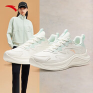 安踏（ANTA）跑步鞋女鞋2025夏季新款網(wǎng)面透氣有氧慢跑鞋網(wǎng)鞋休閑運(yùn)動(dòng)鞋女 象牙白/泡沫綠/熒光高光粉( 皮面 35.5