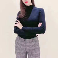 HAAPES女裝專柜2025秋冬季新款長袖修身半高領(lǐng)羊毛打底針織衫女毛衣 黑色毛衣 3/M