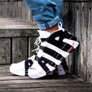 耐克（NIKE）男鞋 Air More Uptempo皮蓬 運(yùn)動(dòng)籃球鞋 414962-105 熊貓 閃電速發(fā) 42